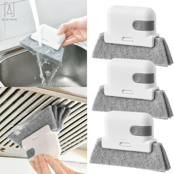 Gustave Window Cleaning Brush Creative Door Window Groove Cleaning Brushes Handheld Cleaning Tool for All Corners and Gaps "White#"