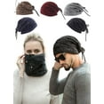 thumbnail image 1 of Gustave Winter Beanie Ponytail Messy Bun Beanie Tail Hat Knit Hats Loop Scarf with Drawstring "Red", 1 of 8
