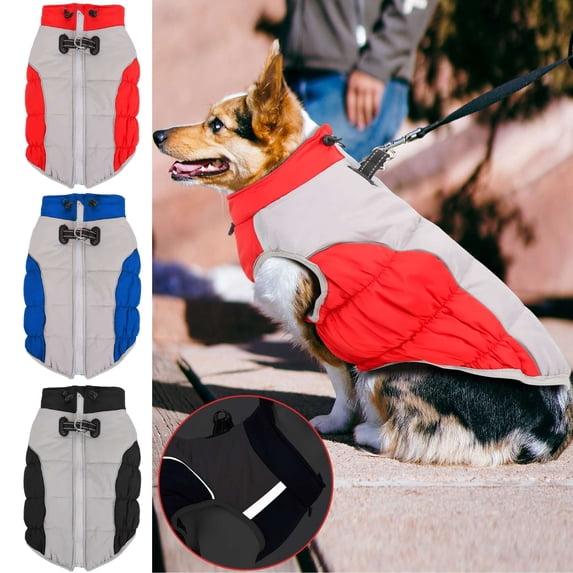 Gustave Winter Dog Coat Warm Thick Dog Turtleneck Jacket Vest Reflective Adjustable Waterproof Pet Snowsuit Clothes with Harness Built in, Fit for Medium Large Dogs "Black, 3XL"