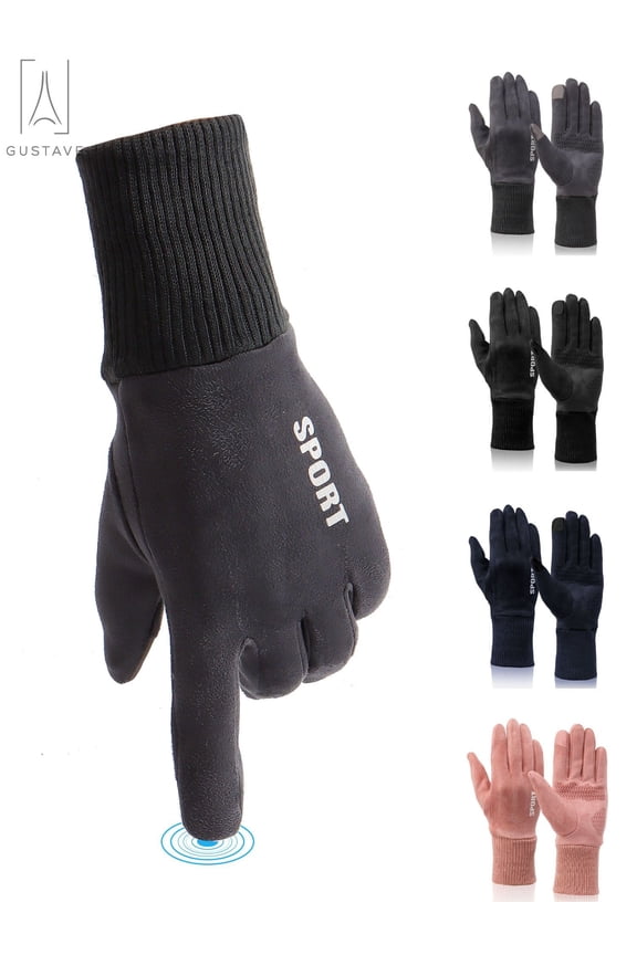 Winter Gloves for Men Women, Touch Screen Texting Warm Gloves Thermal Soft Fleece Lining Elastic Cuff Windproof Driving Cycling Gloves "Black,Men"