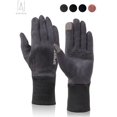 thumbnail image 1 of Gustave Winter Gloves for Men Women, Touch Screen Texting Warm Gloves Thermal Soft Fleece Lining Elastic Cuff Windproof Driving Cycling Gloves "Gray,Women", 1 of 9
