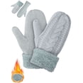 thumbnail image 1 of Gustave Winter Knitted Mittens Gloves for Women Ladies Soft Thick Warm Fleece Lined Mitten Gloves for Cold Weather Accessories Gifts "Gray", 1 of 8