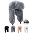 thumbnail image 1 of Gustave Winter Trapper Hat with Ear Flaps for Women Men Windproof Warm Trooper Hats Cold Weather Faux Fur Plush Ushanka Russian Hat for Outdoor Hunting Skiing - Gray, 1 of 8