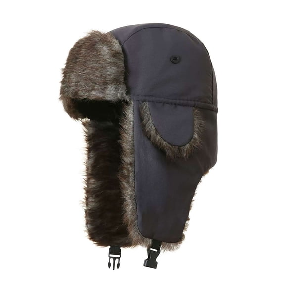Gustave Winter Trapper Hats with Ear Flaps for Women Men, Faux Fur Ushanka Earflap Hats Cold Weather Windproof Hunting Hat Snow Ski Warm Cap for Outdoor - Gray