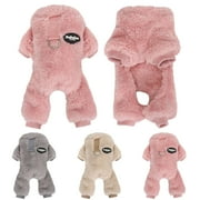 Gustave Winter Warm Dog Sweater Coat Plush Fleece Onesie Jumpsuit Pajamas Soft Puppy Cat 4 Legged Clothes Pets Apparel for Small Medium Male Female Dogs "Pink, S"