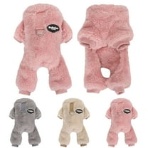 Gustave Winter Warm Dog Sweater Coat Plush Fleece Onesie Jumpsuit Pajamas Soft Puppy Cat 4 Legged Clothes Pets Apparel for Small Medium Male Female Dogs "Pink, S"