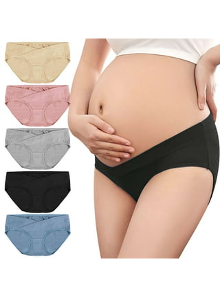 Emprella Maternity Underwear Under Bump, 2 Pack Women Cotton