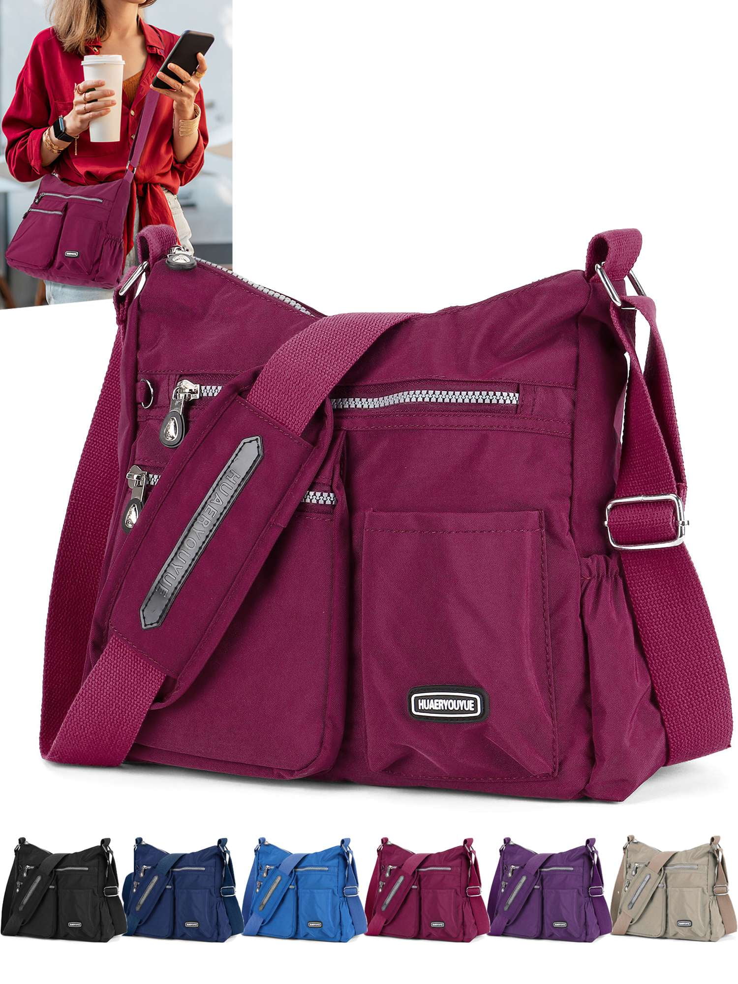 Gustave Women Crossbody Messenger Bag Nylon Waterproof Shoulder