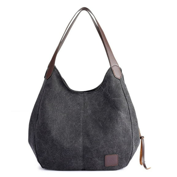 Gustave Women Fashion Multi-pocket Canvas Shoulder Bag Casual Hobo Handbags Totes Satchels "Black"