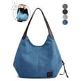 thumbnail image 1 of Gustave Women Fashion Multi-pocket Canvas Shoulder Bag Casual Hobo Handbags Totes Satchels "Blue", 1 of 10