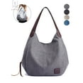 thumbnail image 1 of Gustave Women Fashion Multi-pocket Canvas Shoulder Bag Casual Hobo Handbags Totes Satchels "Gray", 1 of 10
