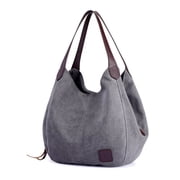 Gustave Women Fashion Multi-pocket Canvas Shoulder Bag Casual Hobo Handbags Totes Satchels "Gray"