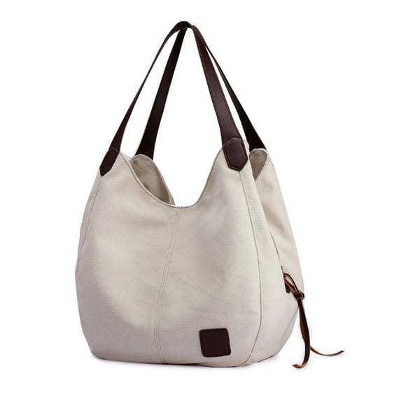 Gustave Women Fashion Multi-pocket Canvas Shoulder Bag Casual Hobo Handbags Totes Satchels "White"