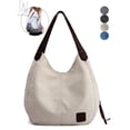 thumbnail image 1 of Gustave Women Fashion Multi-pocket Canvas Shoulder Bag Casual Hobo Handbags Totes Satchels "White", 1 of 10