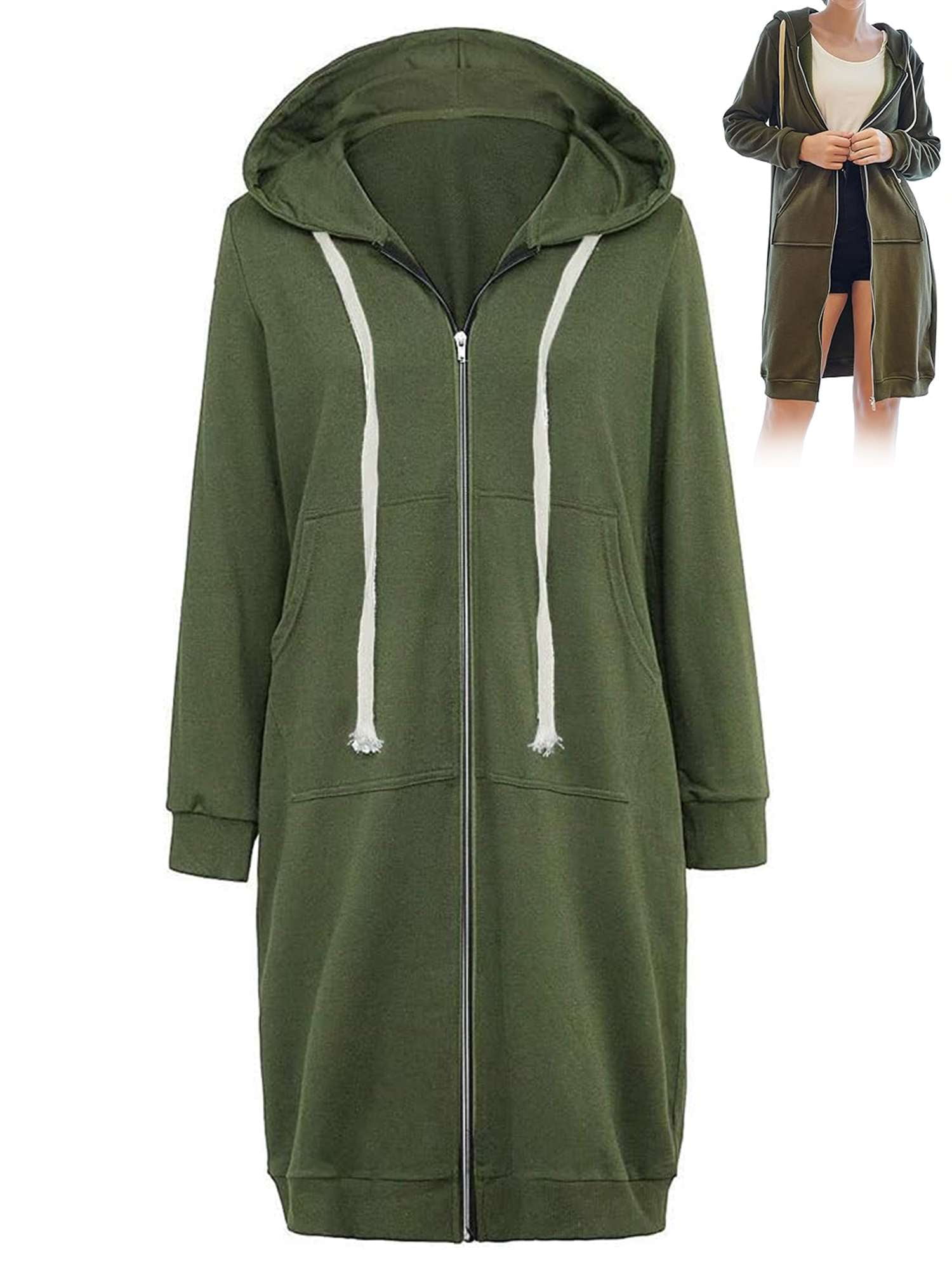 Gustave Women Full Zip Up Hoodie Oversized Long Tunic
