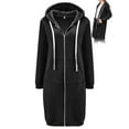 thumbnail image 1 of Gustave Women Full Zip Up Hoodie Oversized Long Tunic Sweatshirts Casual Fleece Hooded Jacket Fashion Winter Coats Outerwear with Pockets "Black, XL", 1 of 5