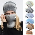 thumbnail image 1 of Gustave Women Men 2Pcs Gradient Knit Beanie Hat and Scarf Winter Warm Set Thick Skull Cap Circle Scarf Neck Warmer Mask Set "Yellow", 1 of 9