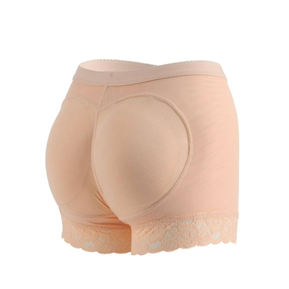 Gustave Women Seamless Lifter Padded Control Panties Enhancer Shaper Lace Underwear "Beige,XL"