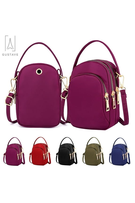 Women Small Crossbody Bag Cell Phone Pouch Purse Mini Messenger Shoulder Bag Smartphone Wallet Handbag Multipockets Bag, Black