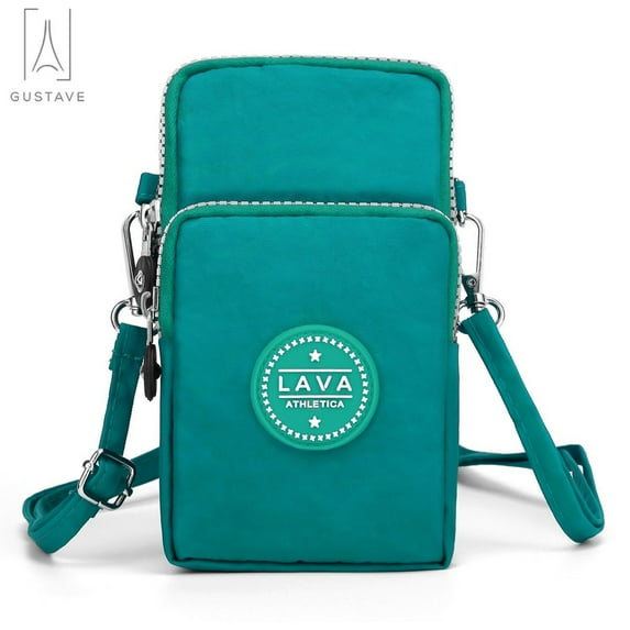 Gustave Women Small Crossbody Purse Mobile Phone Bag Cell Phone Shoulder Strap Bag Zipper Wallet Pouch Sports Armband Bag, Green