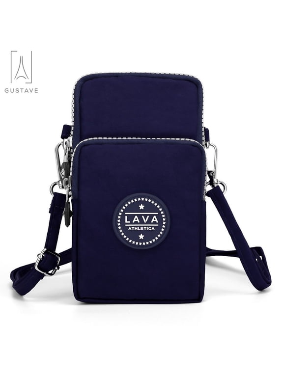 Women Small Crossbody Purse Mobile Phone Bag Cell Phone Shoulder Strap Bag Zipper Wallet Pouch Sports Armband Bag, Navy