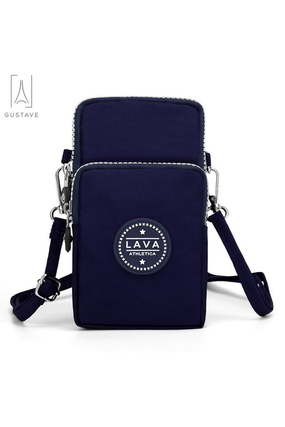 Women Small Crossbody Purse Mobile Phone Bag Cell Phone Shoulder Strap Bag Zipper Wallet Pouch Sports Armband Bag, Navy