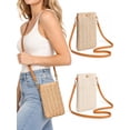 thumbnail image 1 of Gustave Women Straw Crossbody Shoulder Bag Small Cell Phone Purse Summer Beach Woven Rattan Bags Casual Mini Satchel Pouch "Dark Beige", 1 of 8
