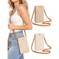 thumbnail image 1 of Gustave Women Straw Crossbody Shoulder Bag Small Cell Phone Purse Summer Beach Woven Rattan Bags Casual Mini Satchel Pouch "Light Beige", 1 of 8