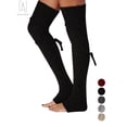 thumbnail image 1 of Gustave Women Thigh High Socks Extra Long Over the Knee Cotton Knit Warm Thick Tall Long Boot Stockings Leg Warmers, Black, 1 of 6