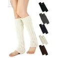 thumbnail image 1 of Gustave Women Winter Leg Warmers Cable Knit Thick Long Socks Boot Cuffs Legging Crochet Knee High Footless Socks Stocking for Girls "White", 1 of 8