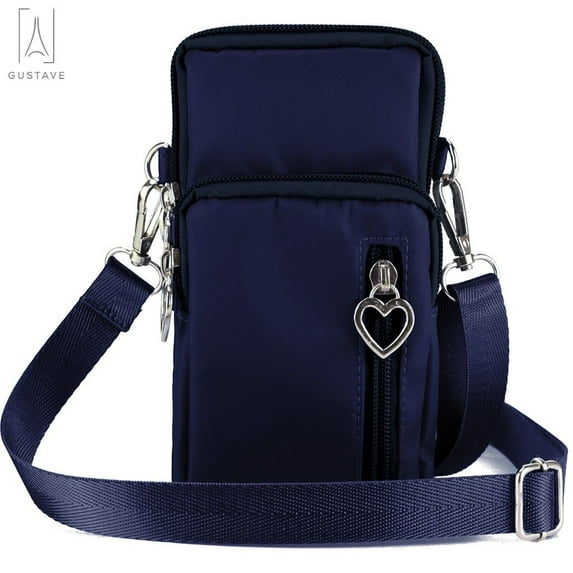Gustave Women's Small Crossbody Cell Phone Pouch Purse Waterproof Mini Messenger Shoulder Bag Wallet with Credit Card Slots & Adjustable Straps Wristlet Wallet Bag Coin Purse