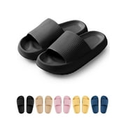 Gustave Womens Smooth Curves Slip-On Closure Slippers, Black, W 5-6 / M 4-4.5