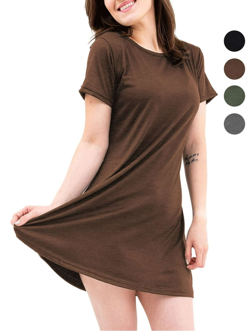 Gustave Women's Rayon Sundress, Short Sleeve T-shirt Dress, Swing