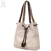 Gustave Women's Tote Bags Multi-pocket Canvas Shoudler Bag Handbag Fashion Ladies Purses Satchel Messenger Bags (White)