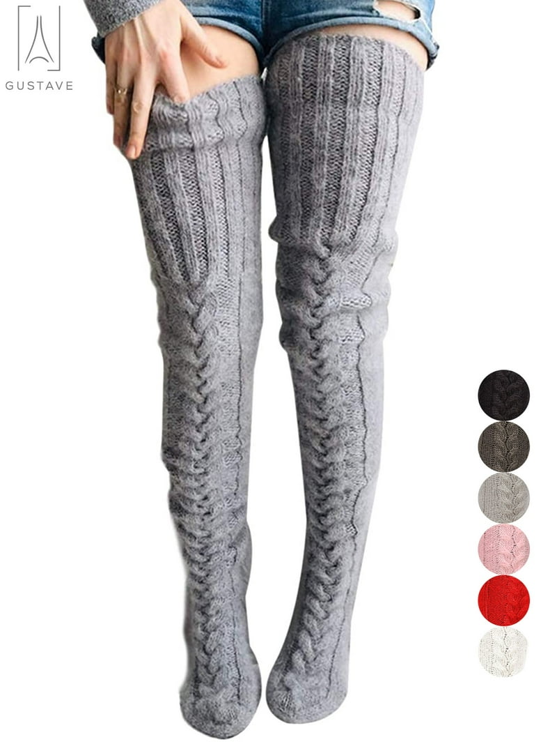 leggings denim thigh highs