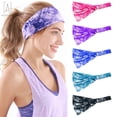 thumbnail image 1 of Gustave Womens Tie Dye Headbands, Elastic Non Slip Sweat Absorbent Hair bands for Workout Running Yoga Fitness "Black", 1 of 9