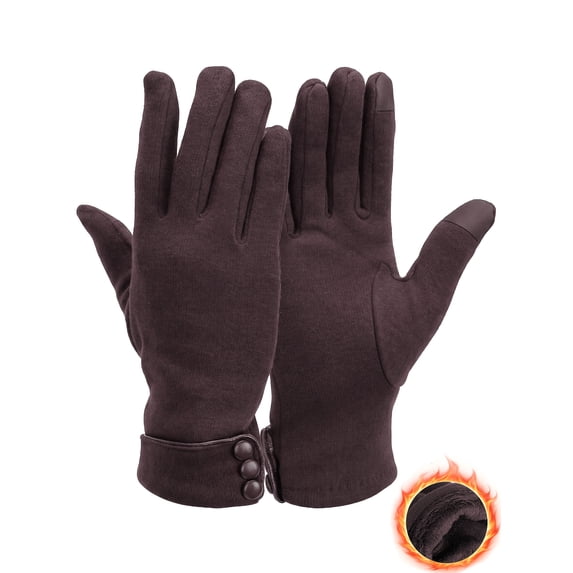 Gustave Womens Touchscreen Texting Gloves Winter Warm Thermal Fleece Lined Gloves Ladies Girls Windproof Driving Gloves, Coffee