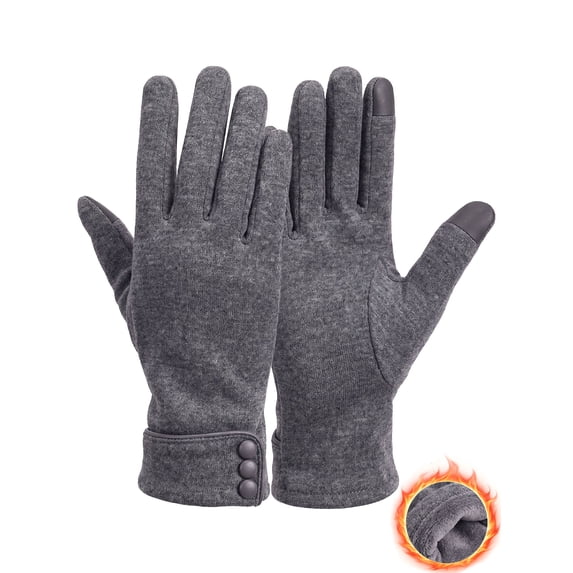 Gustave Womens Touchscreen Texting Gloves Winter Warm Thermal Fleece Lined Gloves Ladies Girls Windproof Driving Gloves, Gray