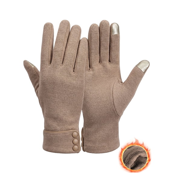 Gustave Womens Touchscreen Texting Gloves Winter Warm Thermal Fleece Lined Gloves Ladies Girls Windproof Driving Gloves, Khaki