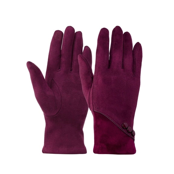 Gustave Womens Winter Warm Gloves Touchscreen Texting Gloves Fleece Lined Windproof Driving Gloves Stylish Suede Dress Gloves for Cold Weather - Red