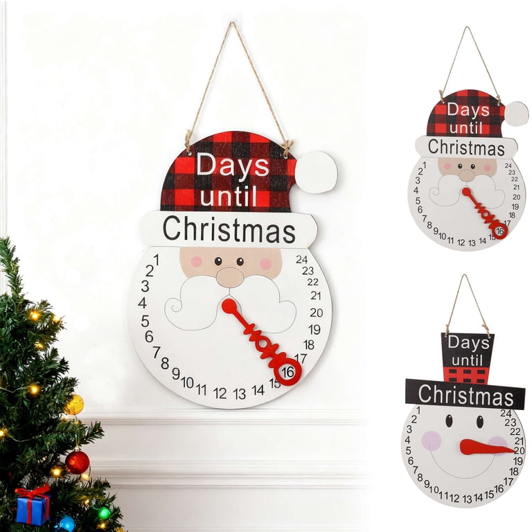Gustave Wooden Santa Christmas Countdown Calendar 24 Days Until