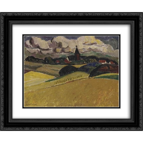 Gustave de Smet 2x Matted 24x20 Black Ornate Framed Art Print 'A view of Blaricum'