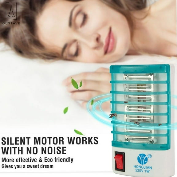 GustaveDesign 1 Piece Electric Mosquito Killer Lamp, Plug-in Bug Zapper, Fly Insect Killer Catcher Trap Lamp UV led Light Sensor, Indoor Pest Control "1 Piece"