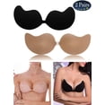 thumbnail image 1 of GustaveDesign 2 Pack Women Push Up Strapless Invisible Bra Backless Adhesive Sexy Seamless Bra Breast Life Nipple Cover "B Cup,Black + Skin", 1 of 8