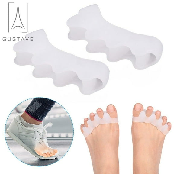 GustaveDesign 2 Pair/4Pcs Soft Gel Toe Separator & Stretcher Bunion Corrector Splint kit Bunions Relief Straightener and Spreader, Orthopedic Pedicure Tool