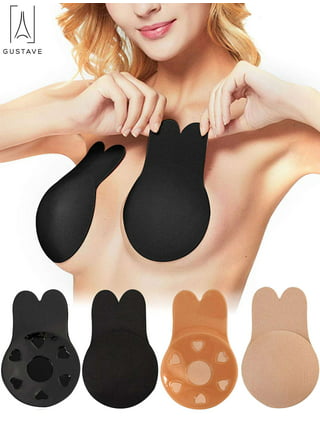 2 Pairs Sticky Bra Adhesive Invisible Bra, Backless Strapless Reusable Push Up  Lift Nipple Covers for Women 