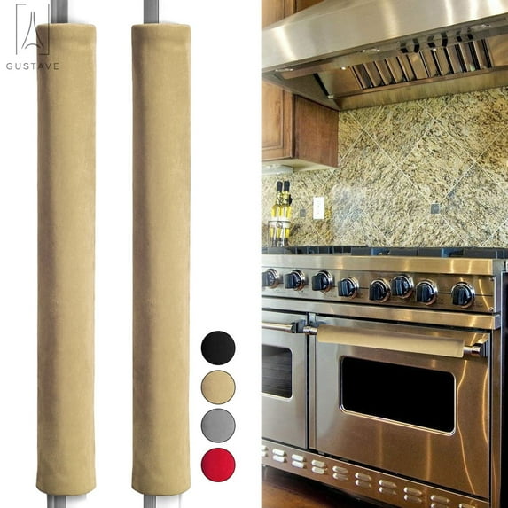 GustaveDesign 2 Pieces Refrigerator Door Handle Covers, Kitchen Appliance Decor Handles Antiskid Anti-Static Protector Perfect for Grill,Dishwasher "Yellow"