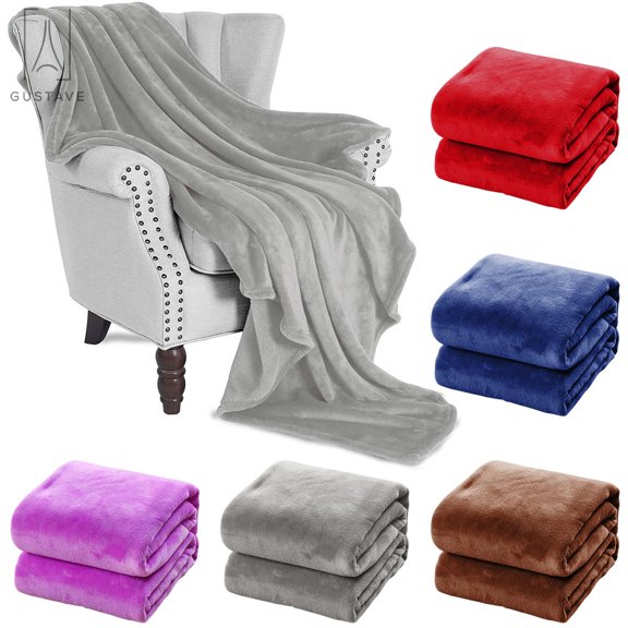 GustaveDesign 27.5 X 40 Inches Super Soft Coral Fleece Blanket, Lightweight Warm Flannel Fleece Throw Blanket for Home Decoration,Couch,Car,Travel "Gray"