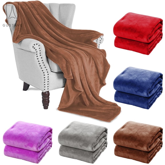 GustaveDesign 40 x 55 Inches Super Soft Coral Fleece Blanket, Lightweight Warm Flannel Fleece Throw Blanket for Home Decoration,Couch,Car,Travel "Coffee"
