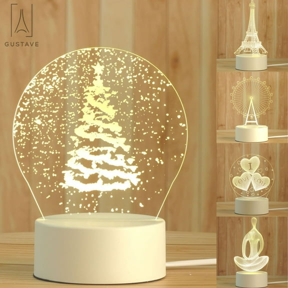 GustaveDesign Creative 3D illusion Visual Night Light, Yoga Meditation Touch Nightlight Desk Table Lamp For Kids Xmas Gift Home Decor "Yoga Meditation"